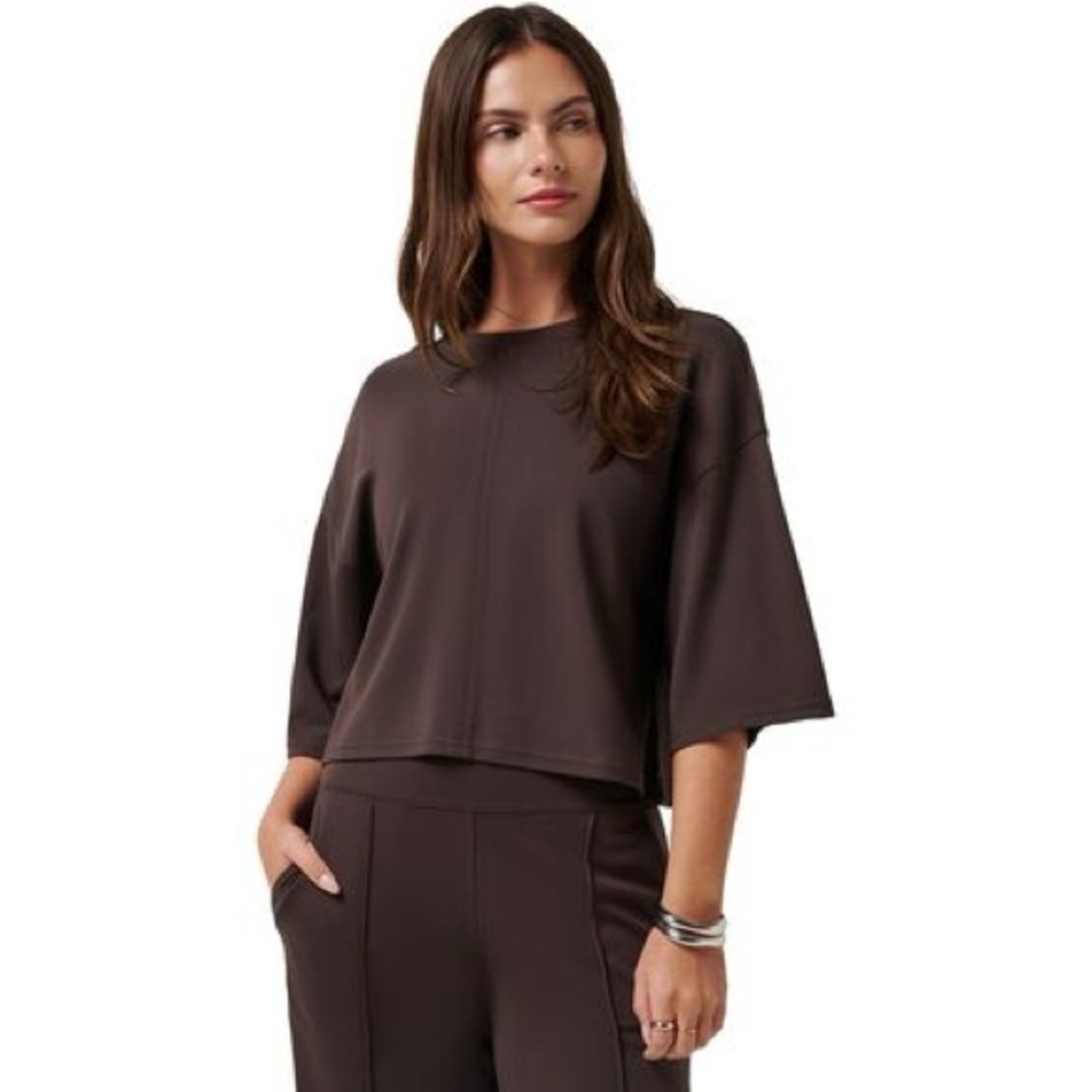 Travis Mathew Chocolate Brown Boxy Crop Top